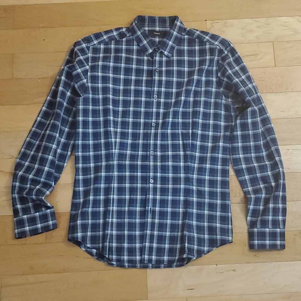 Luxury Theory mens checkered shirt slim fit size m